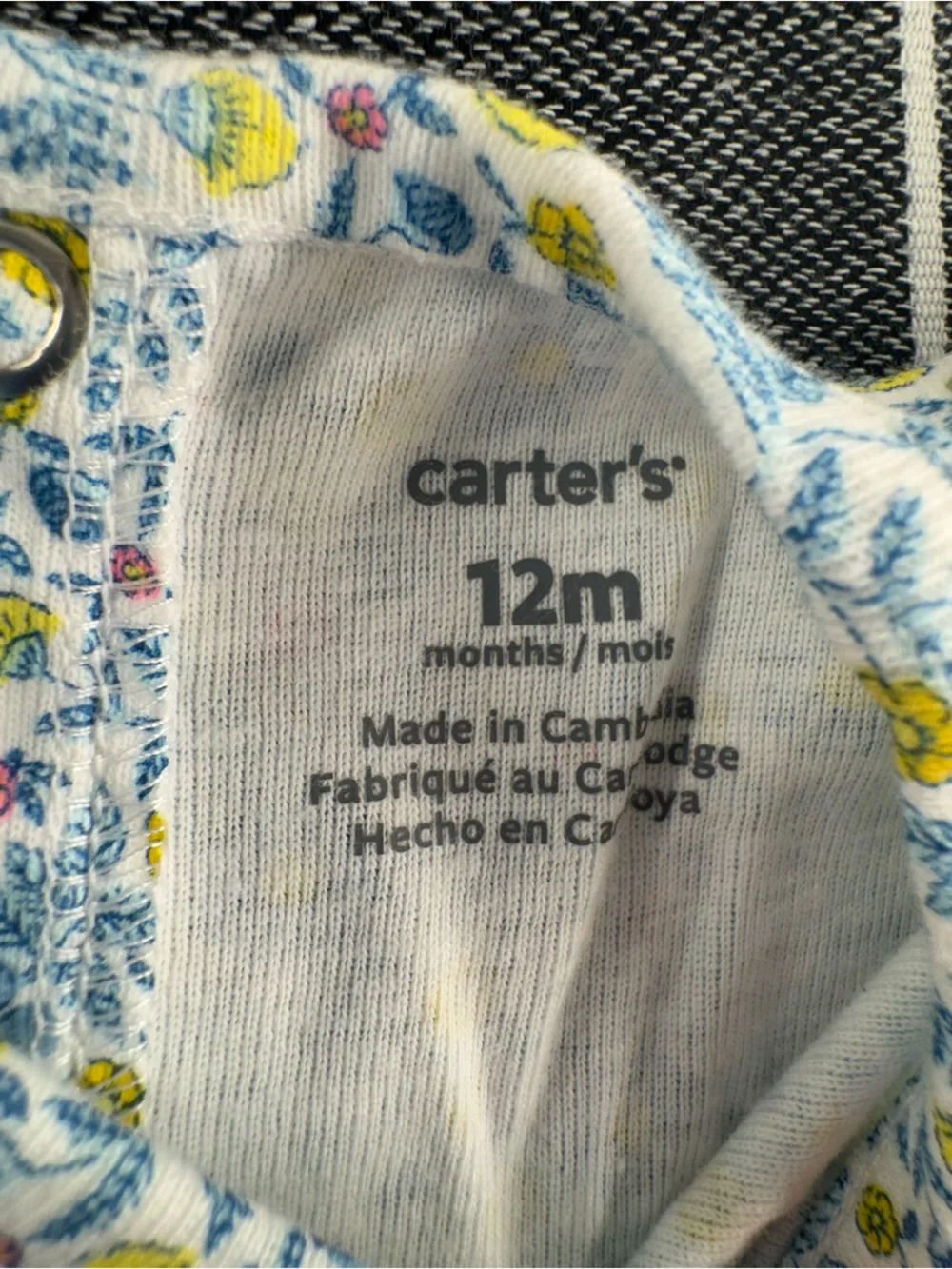 Kids—Carter's Yellow Cardigan with Blue & White Floral Dress
